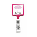 Jumbo Hot Pink Square Retractable Badge Reel (Polydome)